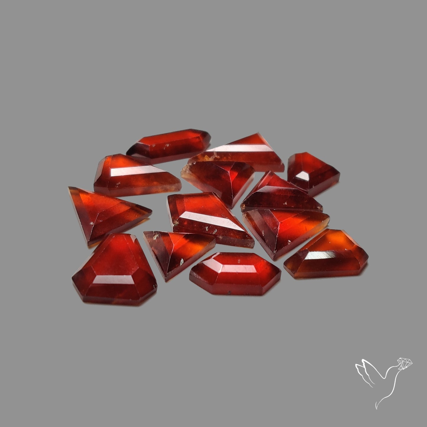Step Cut Hessonite Garnet Lot