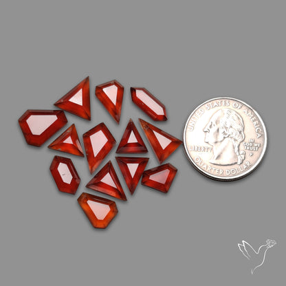 Step Cut Hessonite Garnet Lot