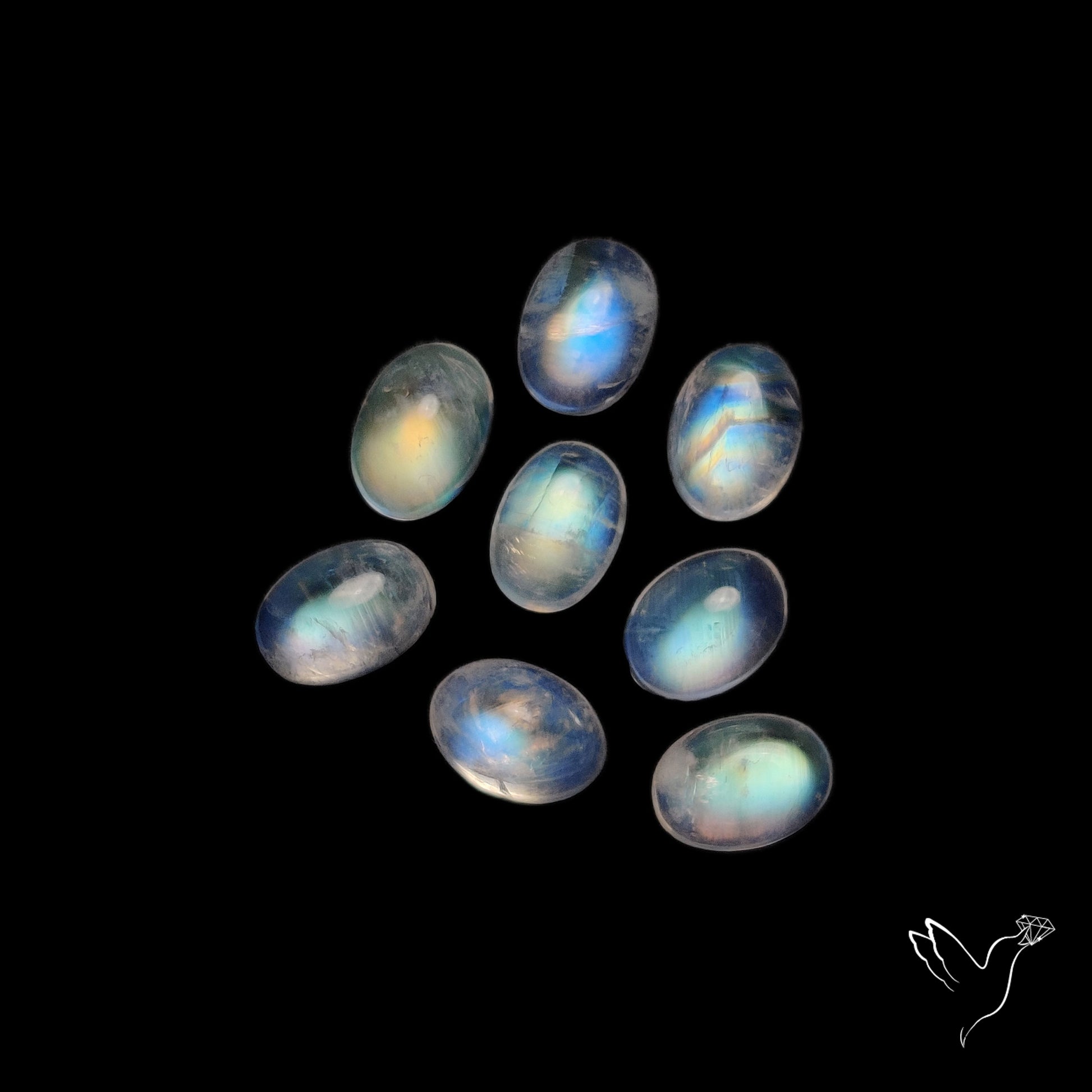 Rainbow Moonstone Cabochons Lot