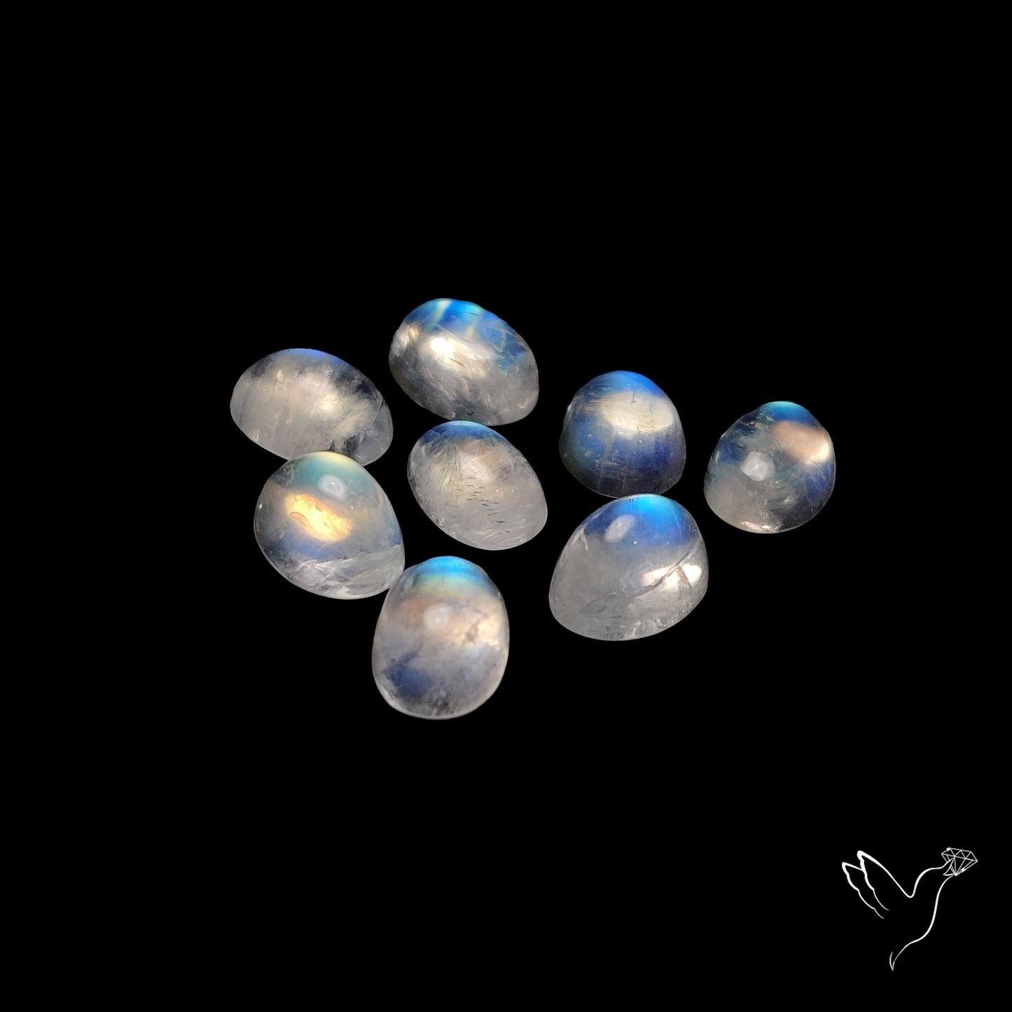 Rainbow Moonstone Cabochons Lot