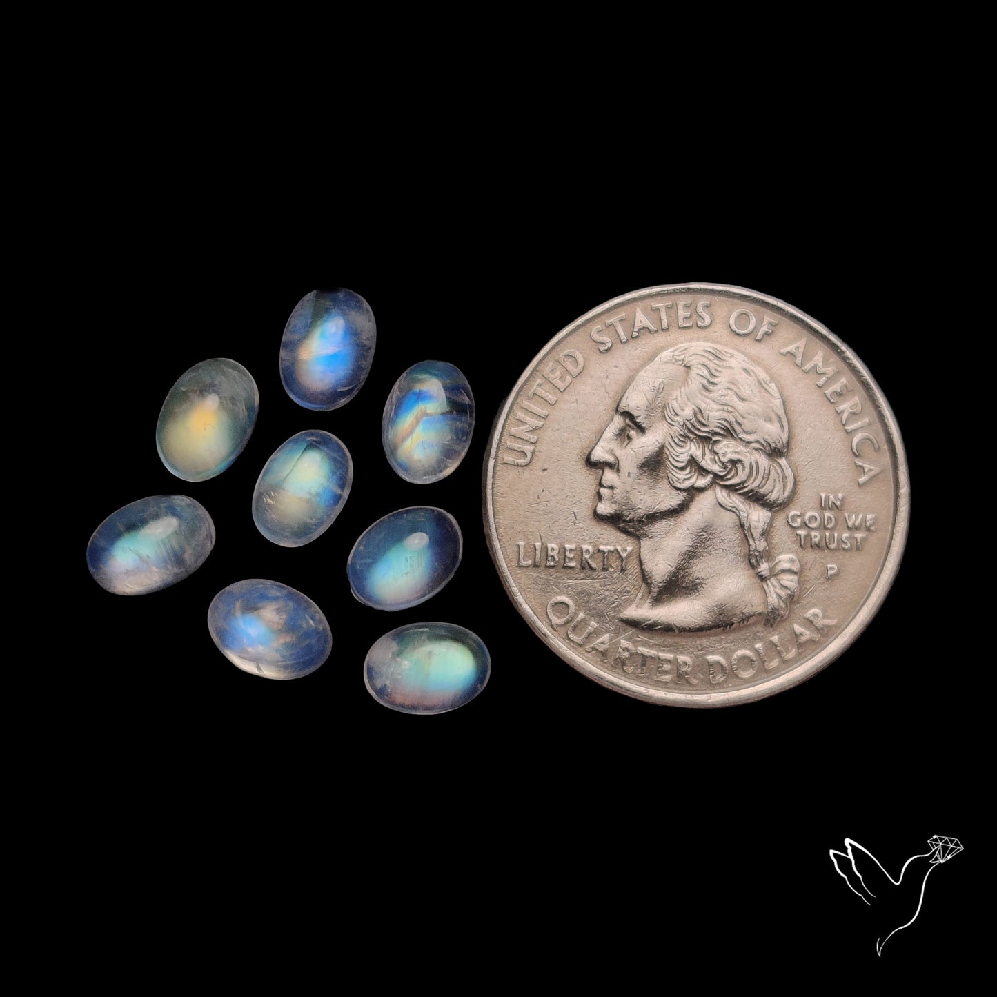 Rainbow Moonstone Cabochons Lot