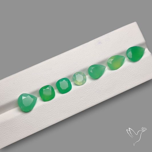 Faceted Gemmy Chrysoprase Lot