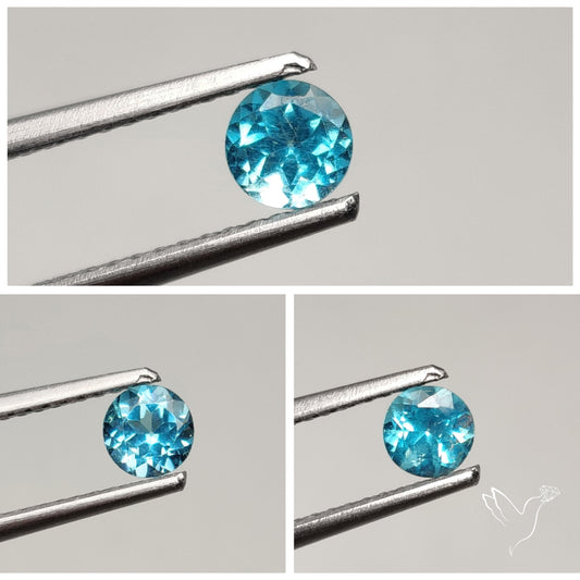 Faceted Natural Paraiba Apatite Round Smalls Lot