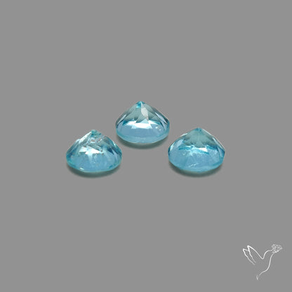 Faceted Natural Paraiba Apatite Round Smalls Lot