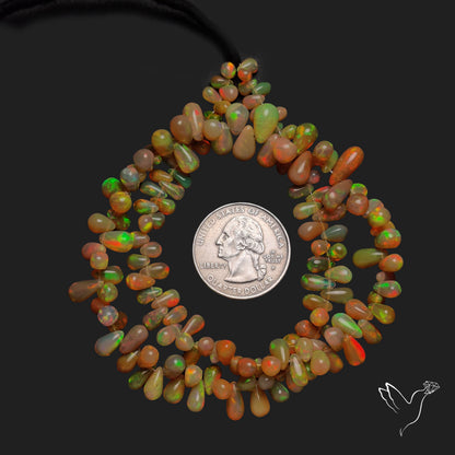AAA Natural Dark Ethiopian Opal Drops Beads Line