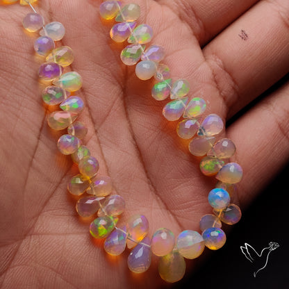AAA Ethiopian Opal Faceted Drops Beads Line