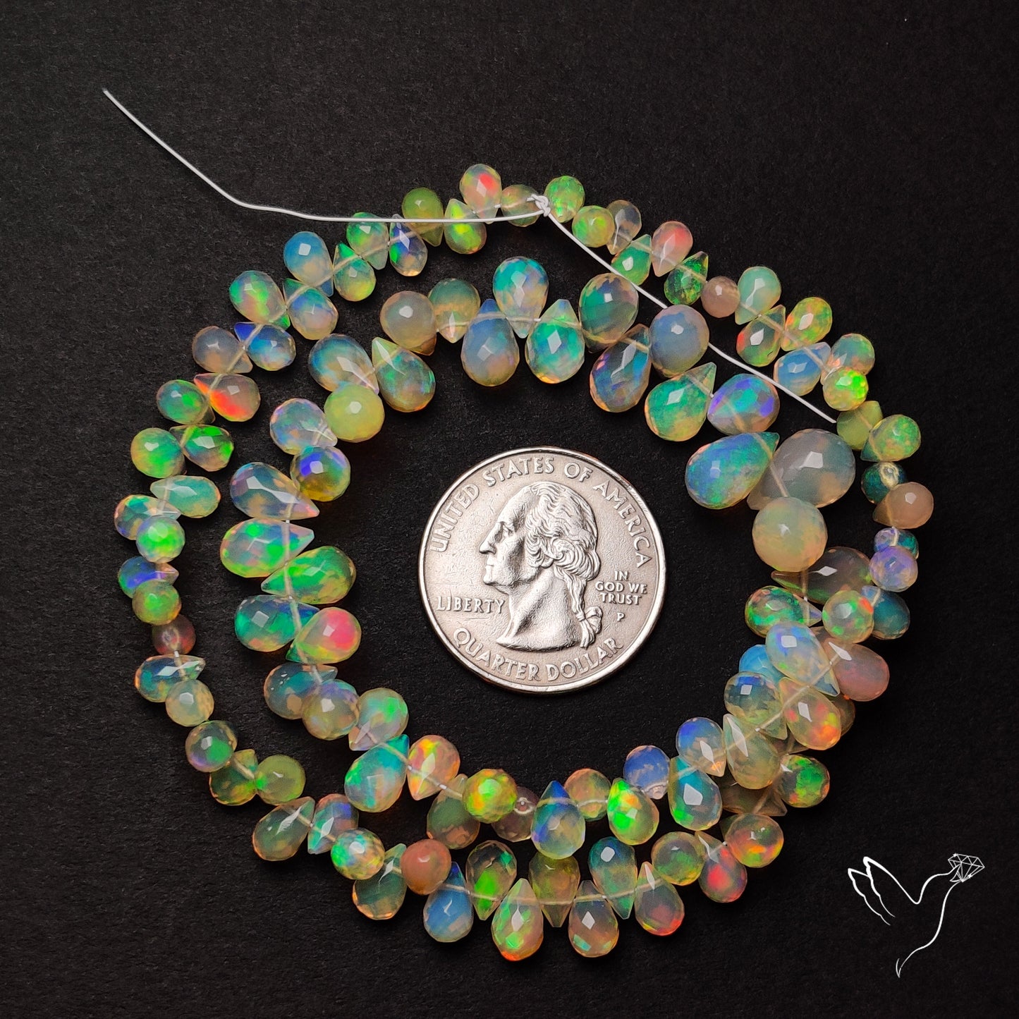 AAA Ethiopian Opal Faceted Drops Beads Line