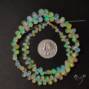 AAA Ethiopian Opal Faceted Drops Beads Line