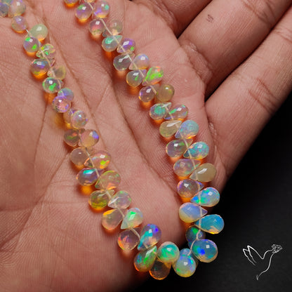 AAA Ethiopian Opal Faceted Drops Beads Line