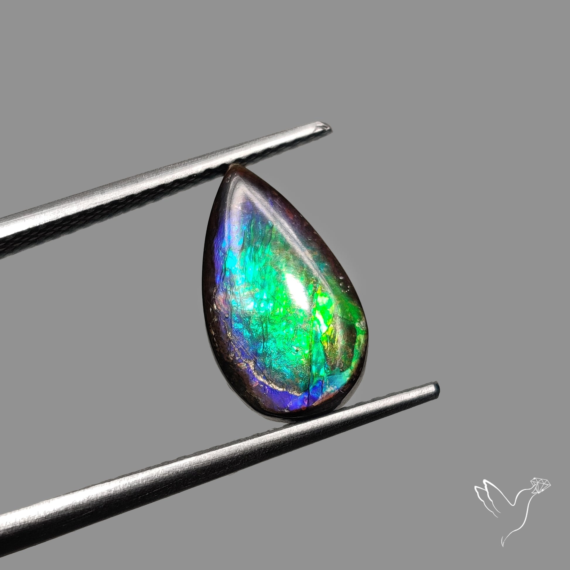 AAA Yellow Green Ammolite Cabochon