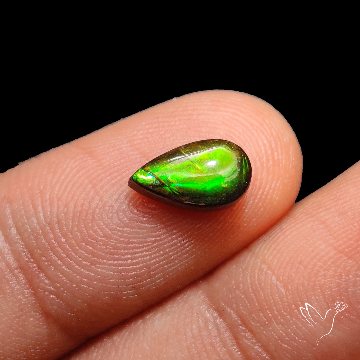 AAA Neon Green Ammolite Cabochon