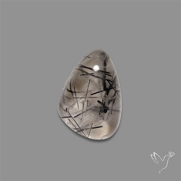 Black Tourmalinated Quartz Cabochon