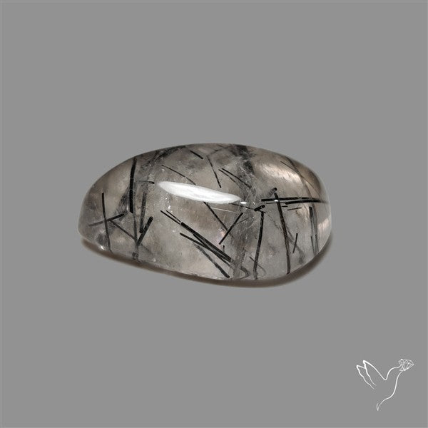 Black Tourmalinated Quartz Cabochon