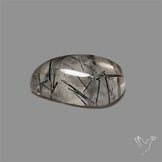 Black Tourmalinated Quartz Cabochon