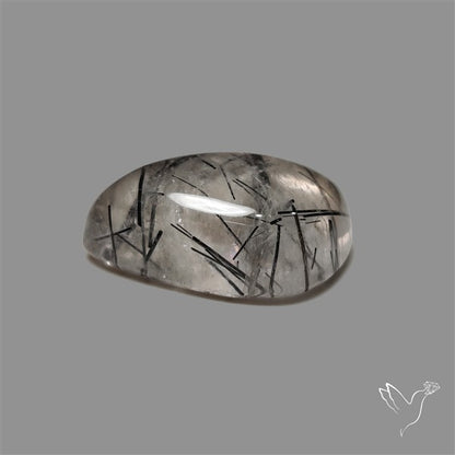 Black Tourmalinated Quartz Cabochon
