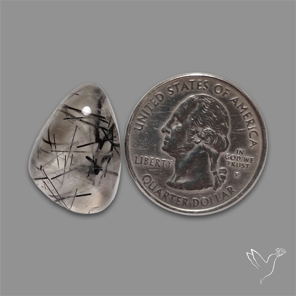 Black Tourmalinated Quartz Cabochon