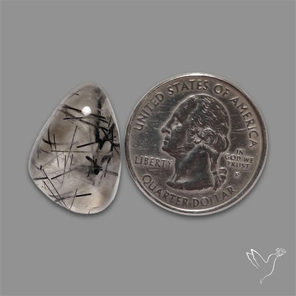 Black Tourmalinated Quartz Cabochon