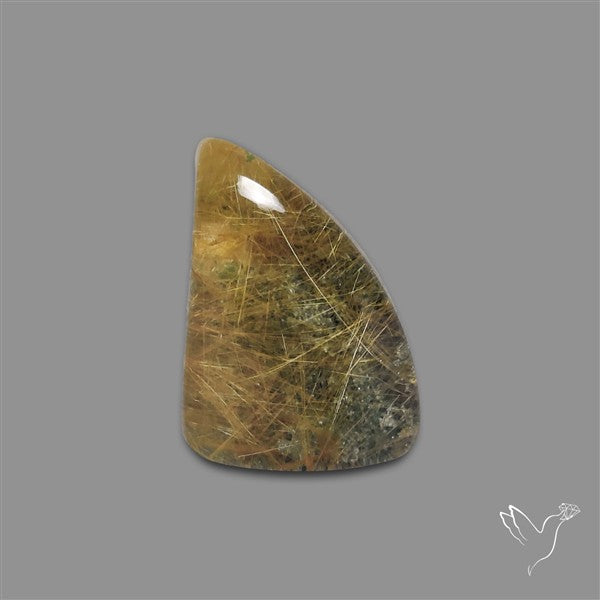 Golden Rutilated Lodolite Quartz Cabochon