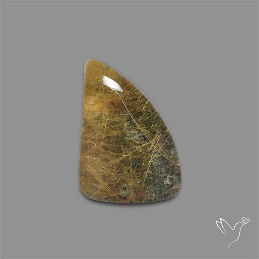 Golden Rutilated Lodolite Quartz Cabochon