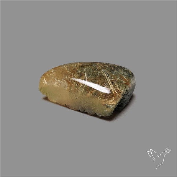 Golden Rutilated Lodolite Quartz Cabochon