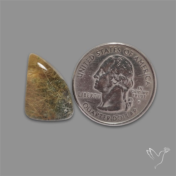 Golden Rutilated Lodolite Quartz Cabochon