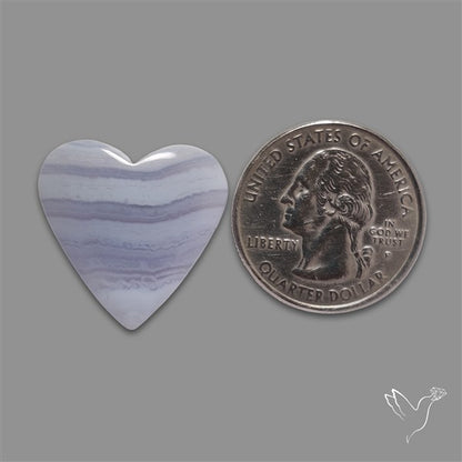Blue Lace Agate Heart Cabochon