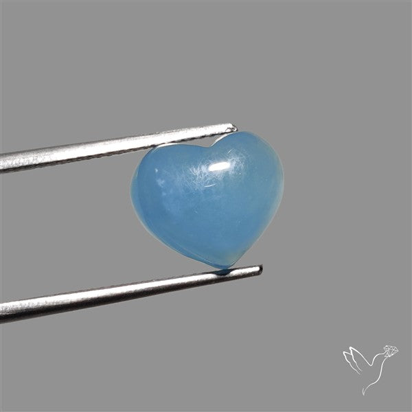 Small Aquamarine Heart Cabochon