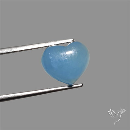 Small Aquamarine Heart Cabochon