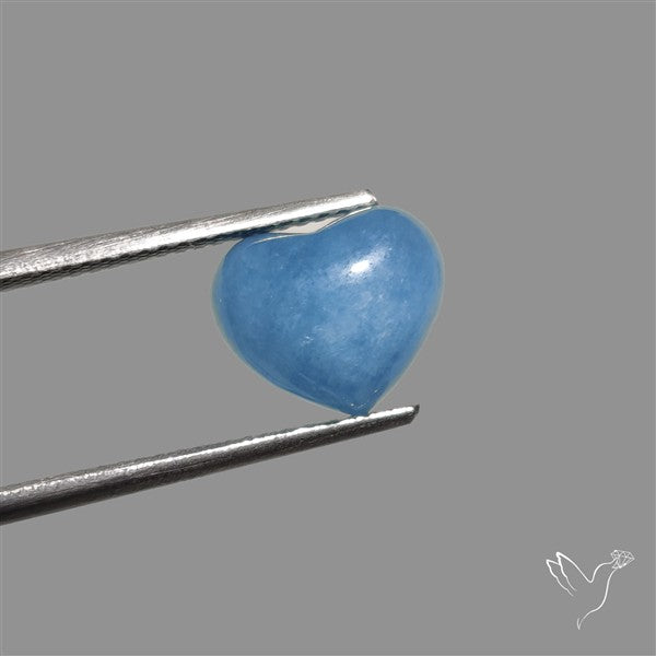 Small Aquamarine Heart Cabochon