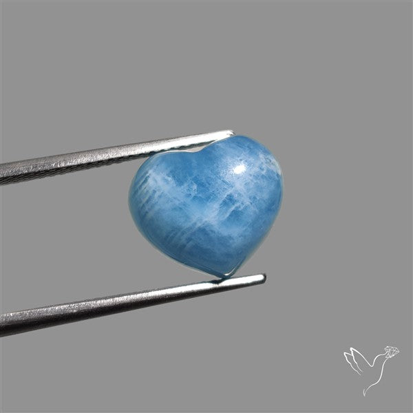 Small Aquamarine Heart Cabochon