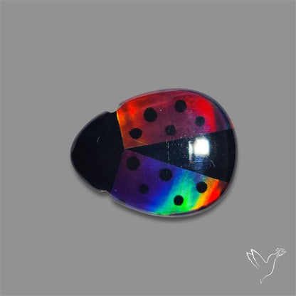 Aurora Opal With Black Onyx Beetle Carving