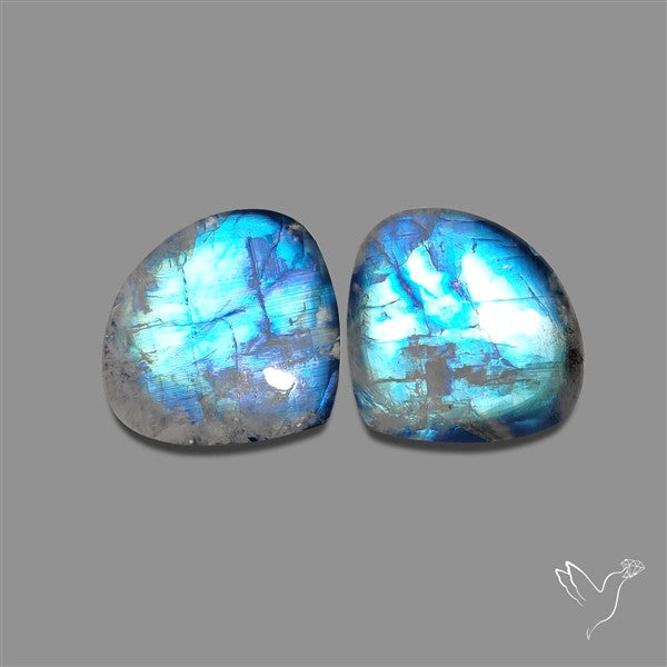 Rainbow Moonstone Pair
