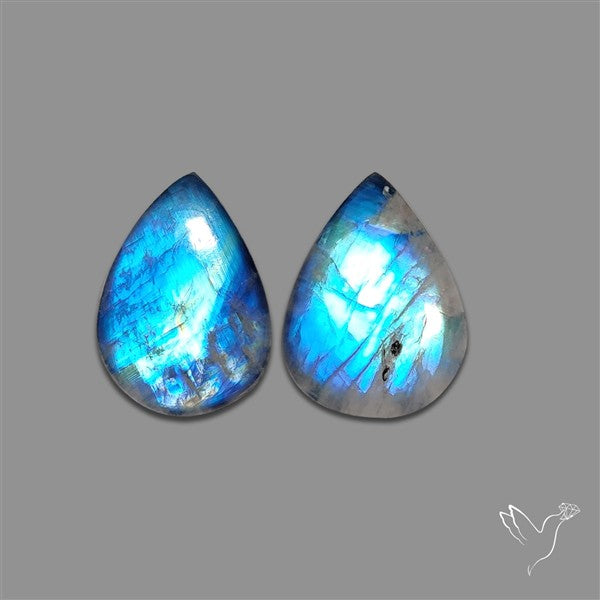 Rainbow Moonstone Pair