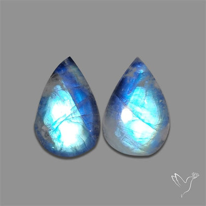 Rainbow Moonstone Pair