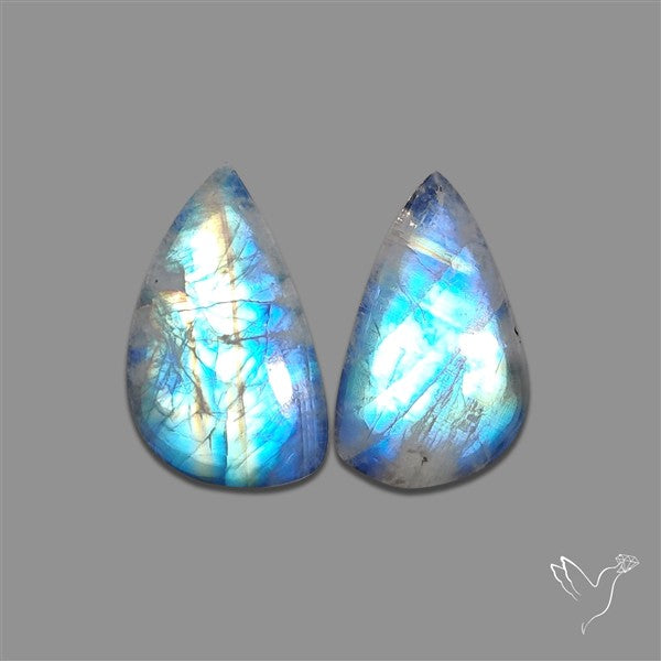 Rainbow Moonstone Pair