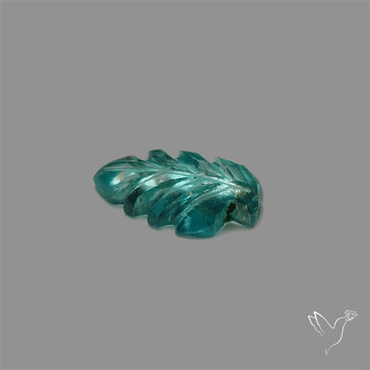 Paraiba Blue Apatite Leaf Carving