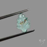 Paraiba Blue Apatite Leaf Carving