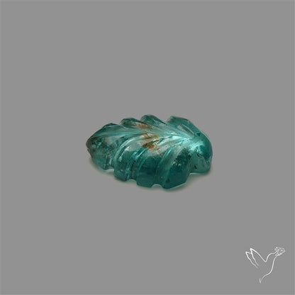 Paraiba Blue Apatite Leaf Carving
