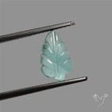 Paraiba Blue Apatite Leaf Carving