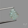 Paraiba Blue Apatite Leaf Carving