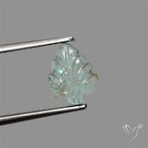 Paraiba Blue Apatite Leaf Carving