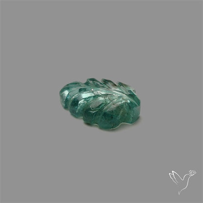 Paraiba Blue Apatite Leaf Carving