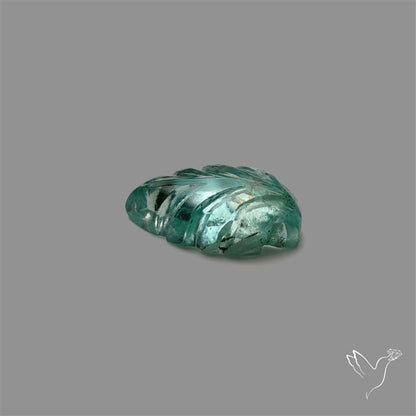 Paraiba Blue Apatite Leaf Carving