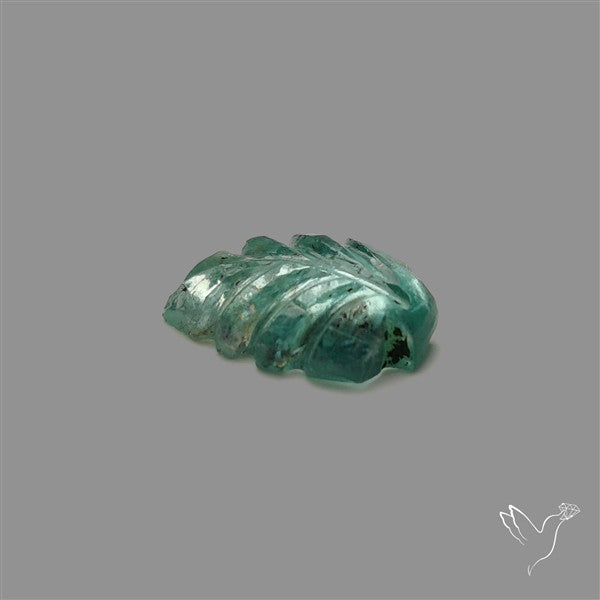 Paraiba Blue Apatite Leaf Carving
