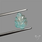 Paraiba Blue Apatite Leaf Carving