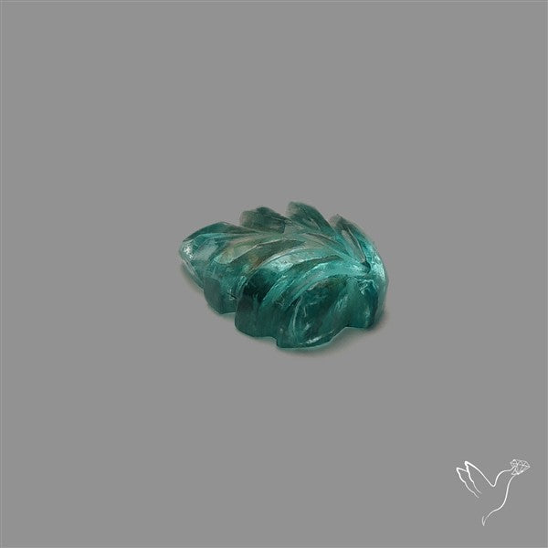 Paraiba Blue Apatite Leaf Carving