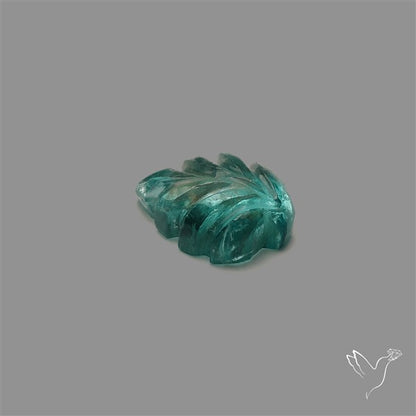Paraiba Blue Apatite Leaf Carving