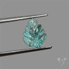Paraiba Blue Apatite Leaf Carving