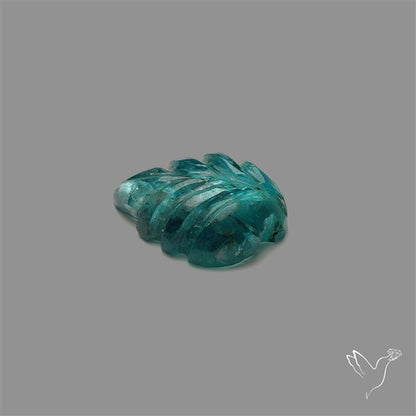 Paraiba Blue Apatite Leaf Carving