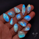 100 Grams Rainbow Moonstone Cabochons Bulk Lot